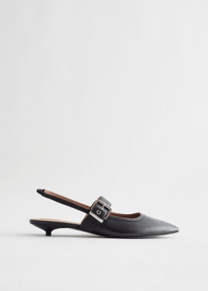 Balerinky & Other Stories Slingback Kozene Damske Čierne | SK-UI2143869
