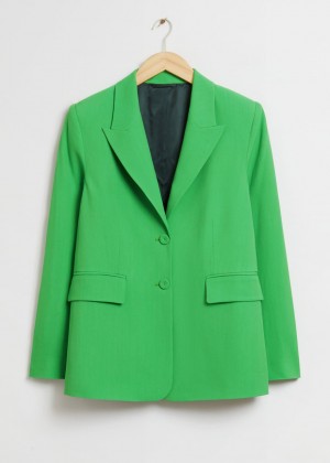 Blejzer & Other Stories Relaxed Single-Breasted Tailored Damske Svetlo Zelene | SK-KC9150627