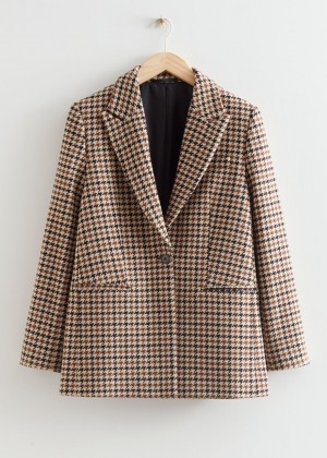 Blejzer & Other Stories Single Button Tweed Damske Béžové | SK-DL4579136