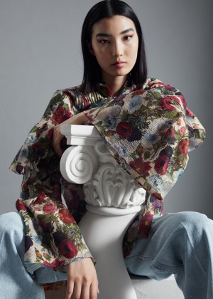 Bluzka & Other Stories Bell Sleeve Organza Damske Červené Modre Zelene | SK-YW2590476