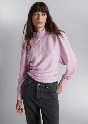 Bluzka & Other Stories Draped Damske Ruzove | SK-RP4961302