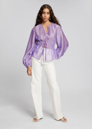 Bluzka & Other Stories Drawstring Pásom Blouson Sleeve Damske Nachový | SK-EI9146358