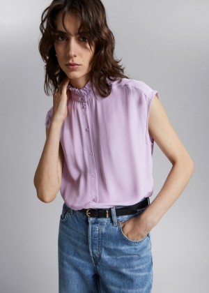 Bluzka & Other Stories Frilled Collar Damske Nachový | SK-SH5360289