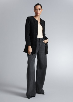 Bunda & Other Stories Buttoned Tweed Damske Čierne | SK-QY5349620