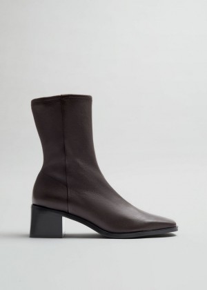 Clenkove Topanky & Other Stories Kozene Sock Boot Damske Bordove | SK-GJ7314695