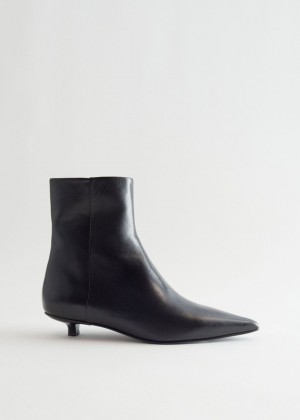 Clenkove Topanky & Other Stories Soft Balerinky Pointy Boots Damske Čierne | SK-XK3980517