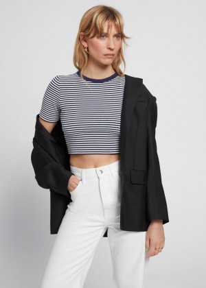 Crop Top & Other Stories Cropped Damske Modre Biele | SK-SX2507986