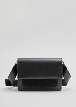 Crossbody Kabelka & Other Stories Kozene Damske Čierne | SK-EA6394178