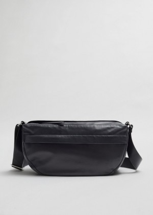 Crossbody Kabelka & Other Stories Large Kozene Damske Čierne | SK-FE7021386
