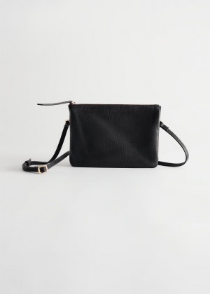 Crossbody Kabelka & Other Stories Small Kozene Damske Čierne | SK-CI2810345