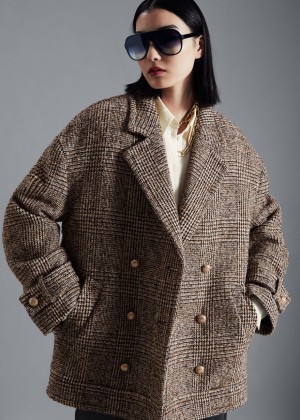 Kabat & Other Stories Kratke Oversized Peacoat Damske Béžové | SK-FY1426975