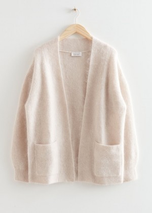 Kardigan & Other Stories Oversized Buttonless Knit Damske Krém | SK-CQ1720639