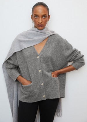 Kardigan & Other Stories Oversized Vlna Damske Siva | SK-GM5930672