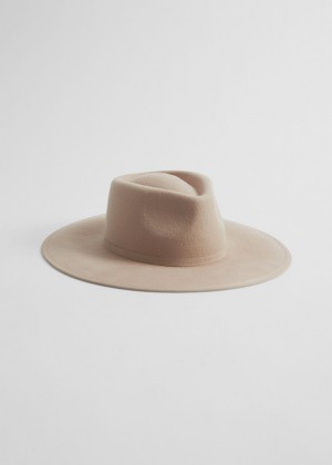 Klobuk & Other Stories Felt Fedora Damske Béžové | SK-TG1458096