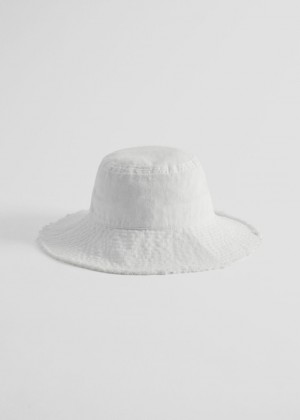 Klobuk & Other Stories Fringed Bucket Damske Biele | SK-JY9720836