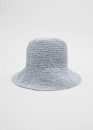 Klobuk & Other Stories Straw Crochet Bucket Damske Modre | SK-RV9631254