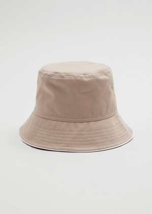 Klobuk & Other Stories Topstitched Bavlnene Bucket Damske Béžové | SK-KH2917685