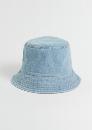 Klobuk & Other Stories Topstitched Denim Bucket Damske Svetlo Modre | SK-YC0813629