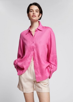 Kosele & Other Stories Loose-Fit Linen Damske Ruzove | SK-WF0518693