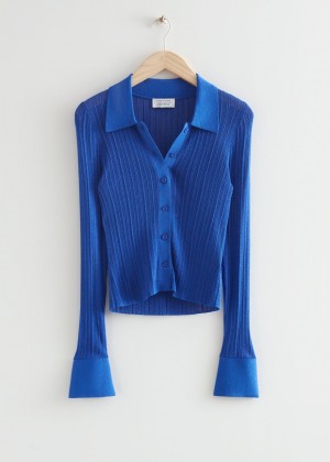 Kosele & Other Stories Lurex Slim Knit Damske Svetlo Modre | SK-JP4926315