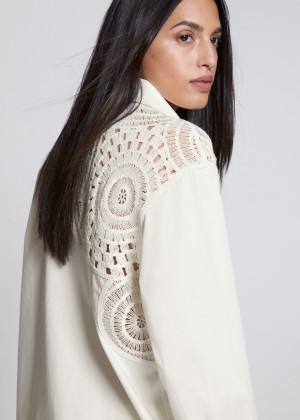 Kosele & Other Stories Oversized Crocheted Detail Damske Biele | SK-JR0841279