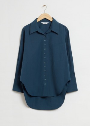 Kosele & Other Stories Oversized Organic Bavlnene Damske Tmavo Modre | SK-MG1024935