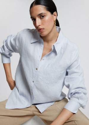 Kosele & Other Stories Oversized Patch Pocket Damske Svetlo Modre | SK-TQ2741096