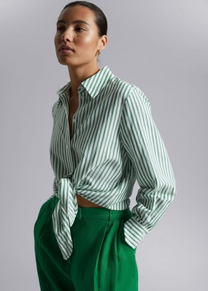 Kosele & Other Stories Relaxed Tie Knot Damske Svetlo Zelene | SK-LS9210584