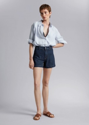 Kratasy & Other Stories High Pásom Denim Damske Indigo | SK-LN9428106