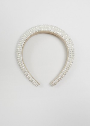 Latkove Celenky & Other Stories Pearl-Embellished Alice Damske Biele | SK-ZA9504283