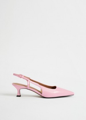 Lodicky & Other Stories Slingback Kozene Pumps Damske Svetlo Ruzove | SK-JF1083942