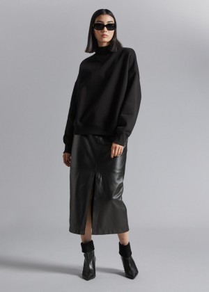 Mikina & Other Stories Mock Neck Damske Čierne | SK-XW7810392