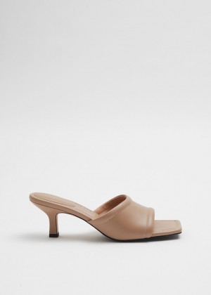 Mules & Other Stories Soft Kozene Mule Damske Siva Hnede | SK-BY9473185