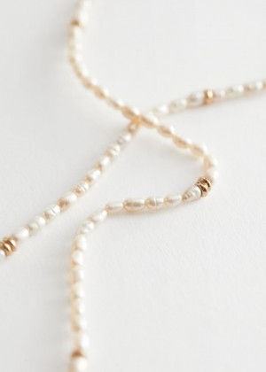 Nahrdelnik & Other Stories Pearl Pendant Damske Biele | SK-DF0578364