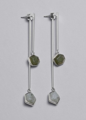 Nausnice & Other Stories Gemstone Drop Damske Strieborne | SK-WY9175826