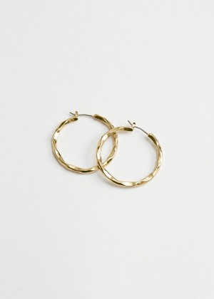 Nausnice & Other Stories Hammered Mini Hoop Damske Zlate | SK-MB5927046