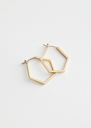 Nausnice & Other Stories Hexagon Hoop Damske Zlate | SK-UC5496027