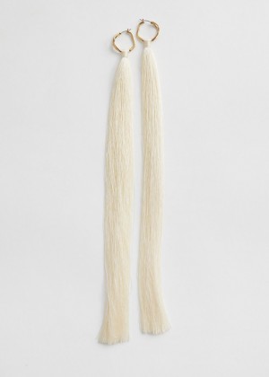 Nausnice & Other Stories Long Fringe Damske Krém Zlate | SK-DN5249836