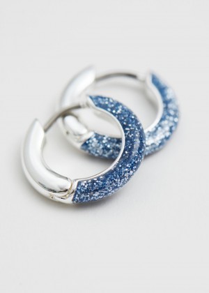 Nausnice & Other Stories Sparkly Hoop Damske Modre | SK-OG1053629