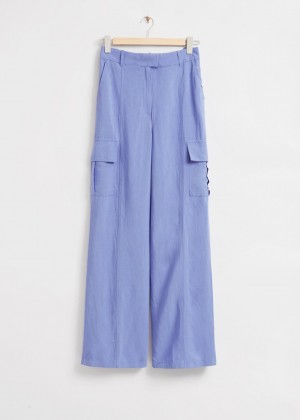 Nohavice & Other Stories Relaxed Cargo Pocket Damske Svetlo Modre | SK-OD9426378