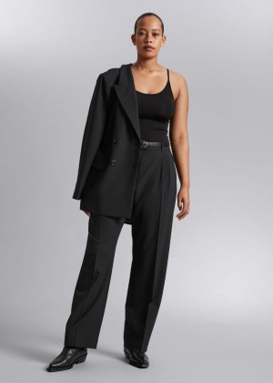 Nohavice & Other Stories Relaxed Tailored Damske Čierne | SK-WI0216375