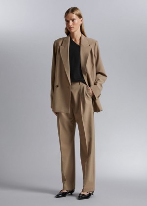 Nohavice & Other Stories Relaxed Tailored Damske Hnede | SK-AO5297306