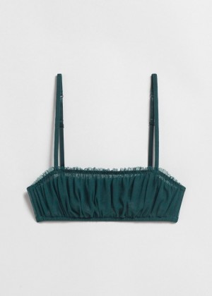 Podprsenka & Other Stories Ruched Bandeau Damske Tmavo Zelene | SK-CO9718253