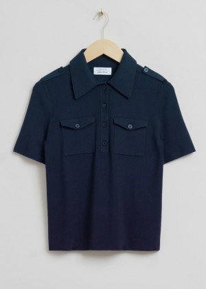 Polokosele & Other Stories Fitted Utility Damske Tmavo Modre | SK-US0856492