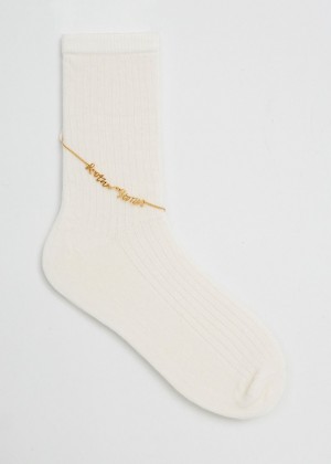 Ponozky & Other Stories Anklet Embellished Damske Biele | SK-MD3542170