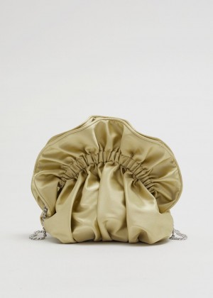 Pouches & Other Stories Satin Chain Damske Olivovo Zelená | SK-MW5487912