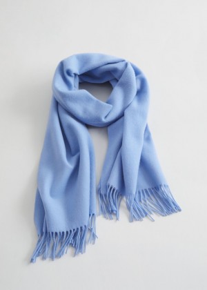 Sal & Other Stories Fringed Vlna Blanket Damske Svetlo Modre | SK-ZU9124753