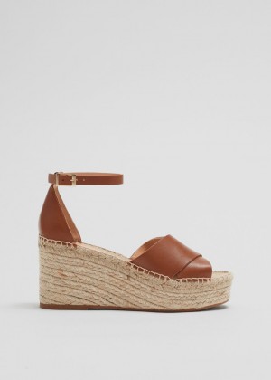 Sandale & Other Stories Kozene Espadrille Damske Hnede | SK-ZB6951807