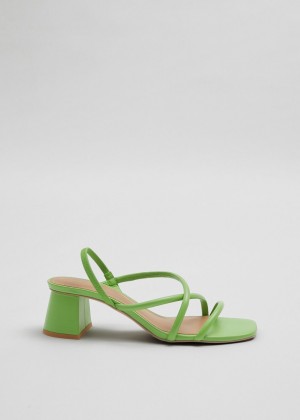 Sandale & Other Stories Remienkové Block Heel Damske Zelene | SK-EN2089516