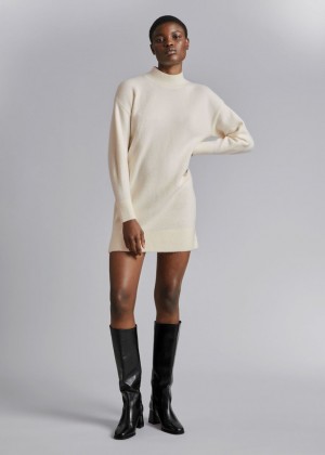 Saty & Other Stories Belted Mini Knit Damske Krém | SK-MS2463089